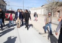 Supervisa Presidente Municipal obras de pavimentación en 10 calles de La Cuesta