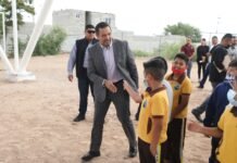 Inaugura Alcalde Pérez Cuéllar el domo de la Escuela Primaria Fernando Jordán